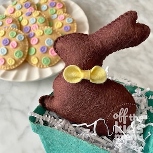 Felt Chocolate Bunny, Easter Basket Filler, Felt Food for Play Kitchen, Imaginary Play, Foodie Gift