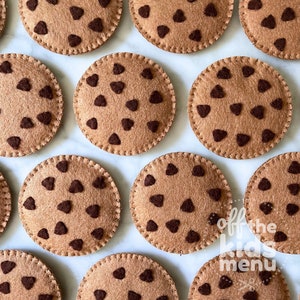 Felt Chocolate Chip Cookie, Felt Food Dessert, Pretend Play Kitchen & Accessories, Foodie Gift for Toddler, Felt Cookies, Felt Play Food