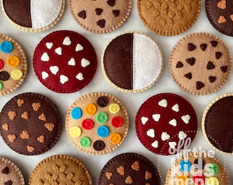 Felt Cookies, Custom Play Food Set, Felt Food for Play Kitchen, Imaginary Play, Foodie Gift