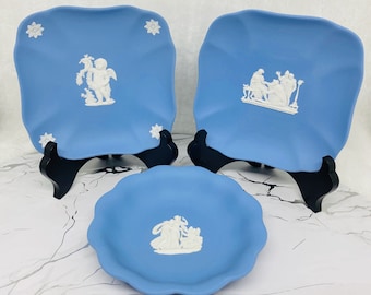 Wedgwood JasperWare Pale Blue Trinket Dish/Pin Tray, 3 Varieties