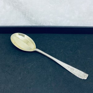 Antique Sterling Silver Gold-Washed Table Spoon, Fully Hallmarked, London 1925 byJosiah Williams & Co(David Fullerton), 7 1/2&quot;L FreeShipping