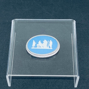 Wedgwood Pale Blue Jasperware Sterling Silver Brooch, Excellent Condition, Hallmarked, Free Shipping