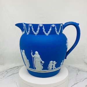 Wedgwood  Dark Blue Jasperware Dip Jug/Pitcher,  5 3/4&quot;H
