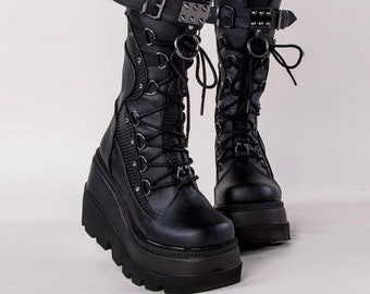 Punk Boots Y2K Boots Gothic Boots Knee High Boots Emo Boots