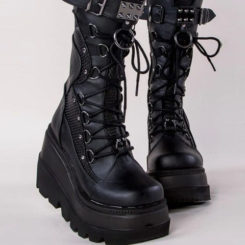 Punk Boots Y2K Boots Gothic Boots Knee High Boots Emo Boots Etsy UK