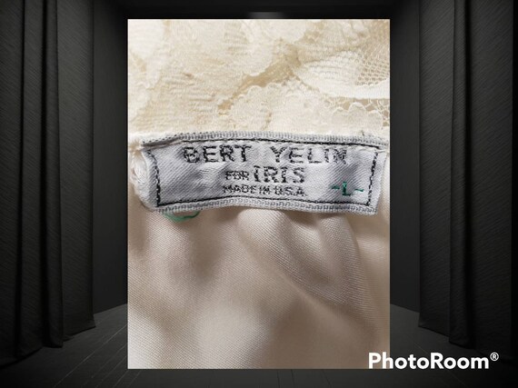 Vintage Bert Yelin For Iris Nightgown Satin Lace … - image 5