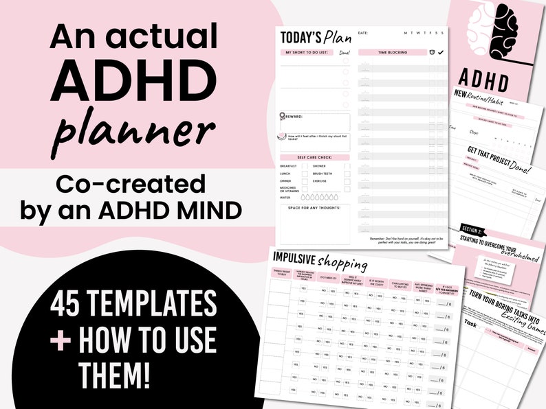 ADHD Planner Printable ADHD Planner for Adults - Etsy
