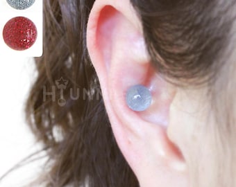 Pendiente de cartílago con forma de margarita de 16 g y 20 g, pendiente de flor, resina, acero quirúrgico 316L, se vende por pieza.