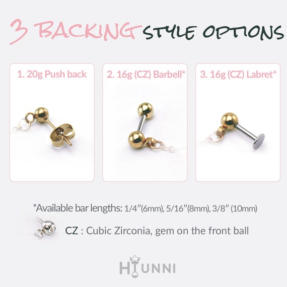 20g 16g Feather Dangle Cartilage Ear Stud, Helix Piercing