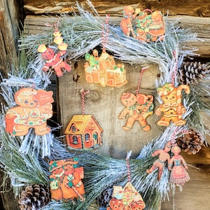 Gingerbread Ornaments- Vintage Gingerbread- Christmas tree ornaments- Vintage Christmas tree ornaments