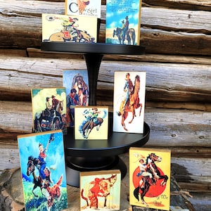 Western Home decor- Vintage Cowboy decor- Western tiered tray decor- Country home decor