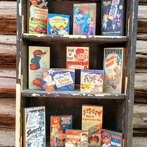 Vintage Halloween Candy Ads Decor- Tiered tray decor- Halloween decor
