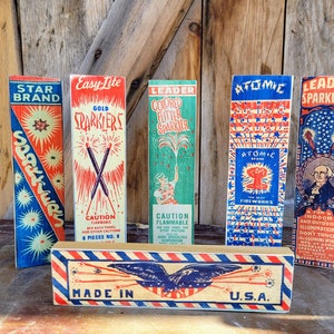 Vintage patriotic sparkler wood blocks- 4th of july shelf decor- tiered tray decor