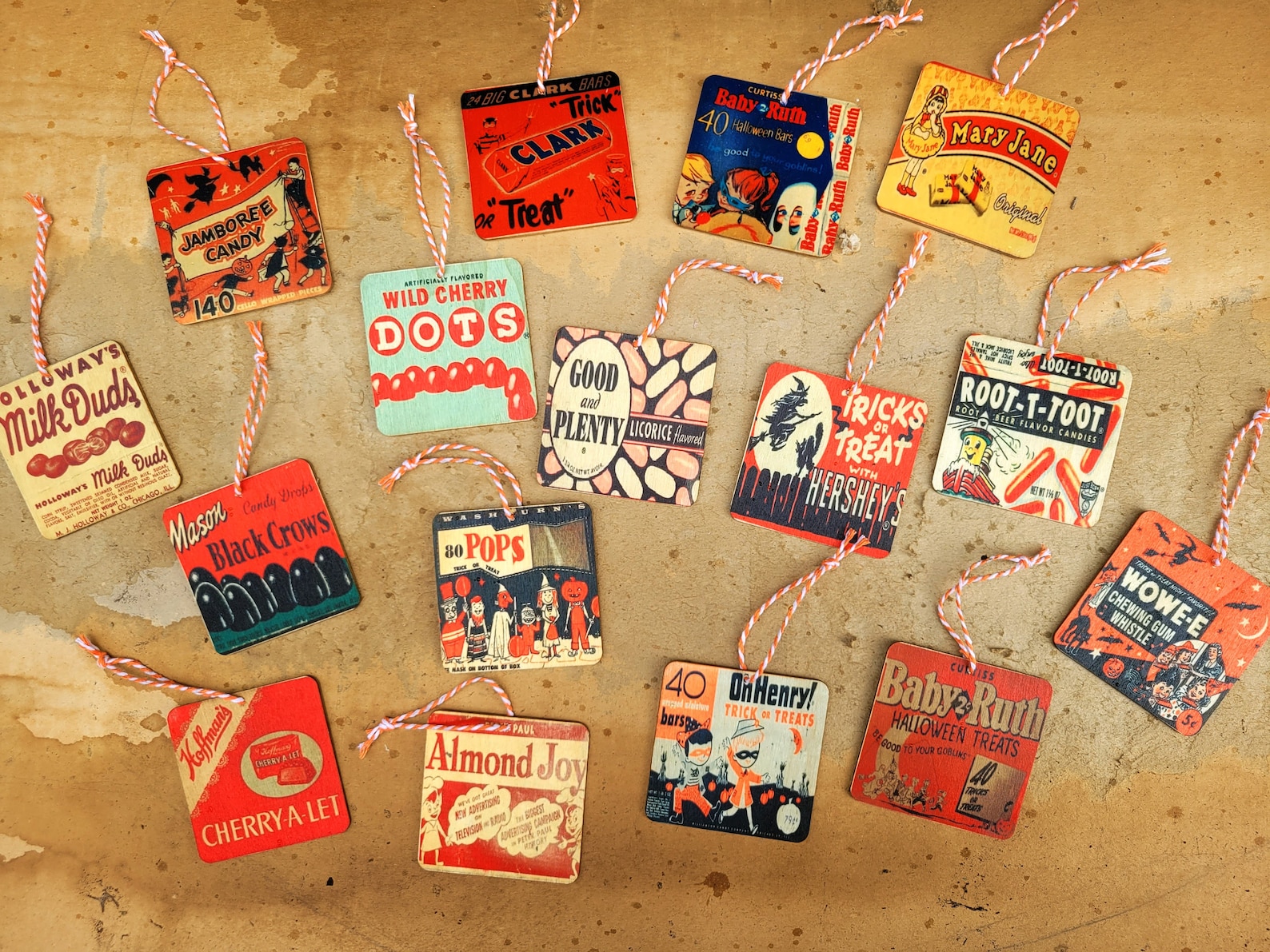 Halloween Ornaments Vintage Candy Halloween Tree Ornaments Etsy