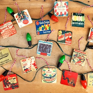 Christmas Ornaments- Vintage Christmas candy- Retro Christmas Candy Ornaments-Candy christmas