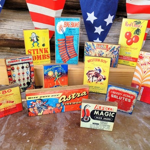 Vintage patriotic Fireworks- 4th of july tiered tray decor.