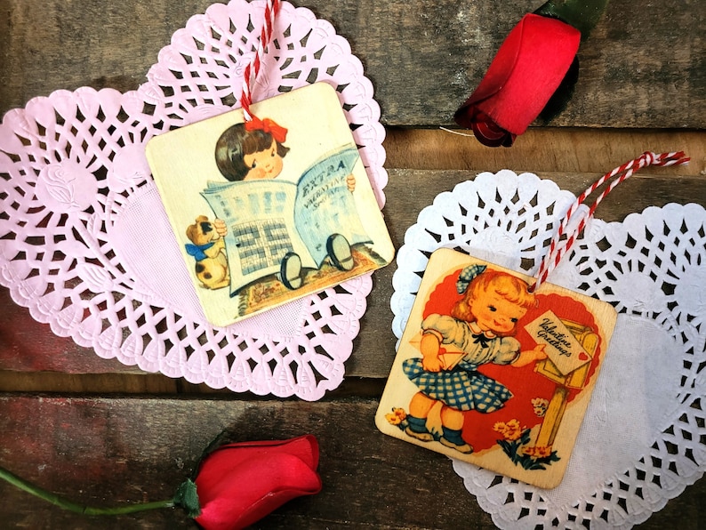 Vintage Valentine Ornaments Love Letters and Newspaper Etsy