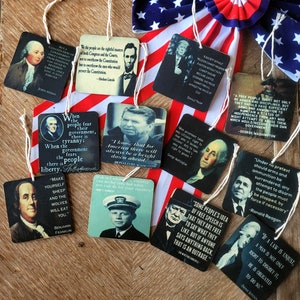 President quote ornaments- wood 4th of july ornaments- independence day ornaments