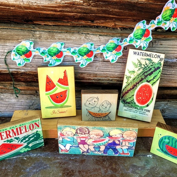 Watermelon Block Set Watermelon Summer Blocks - Etsy