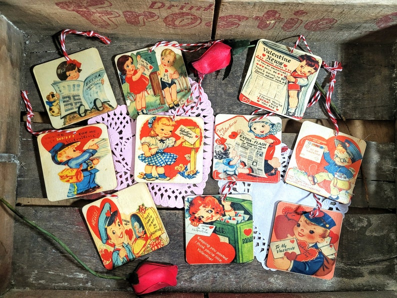Vintage Valentine Ornaments Love Letters and Newspaper Etsy