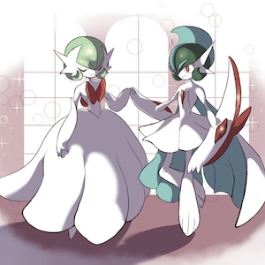 Gardevoir and Gallade - Digital Print