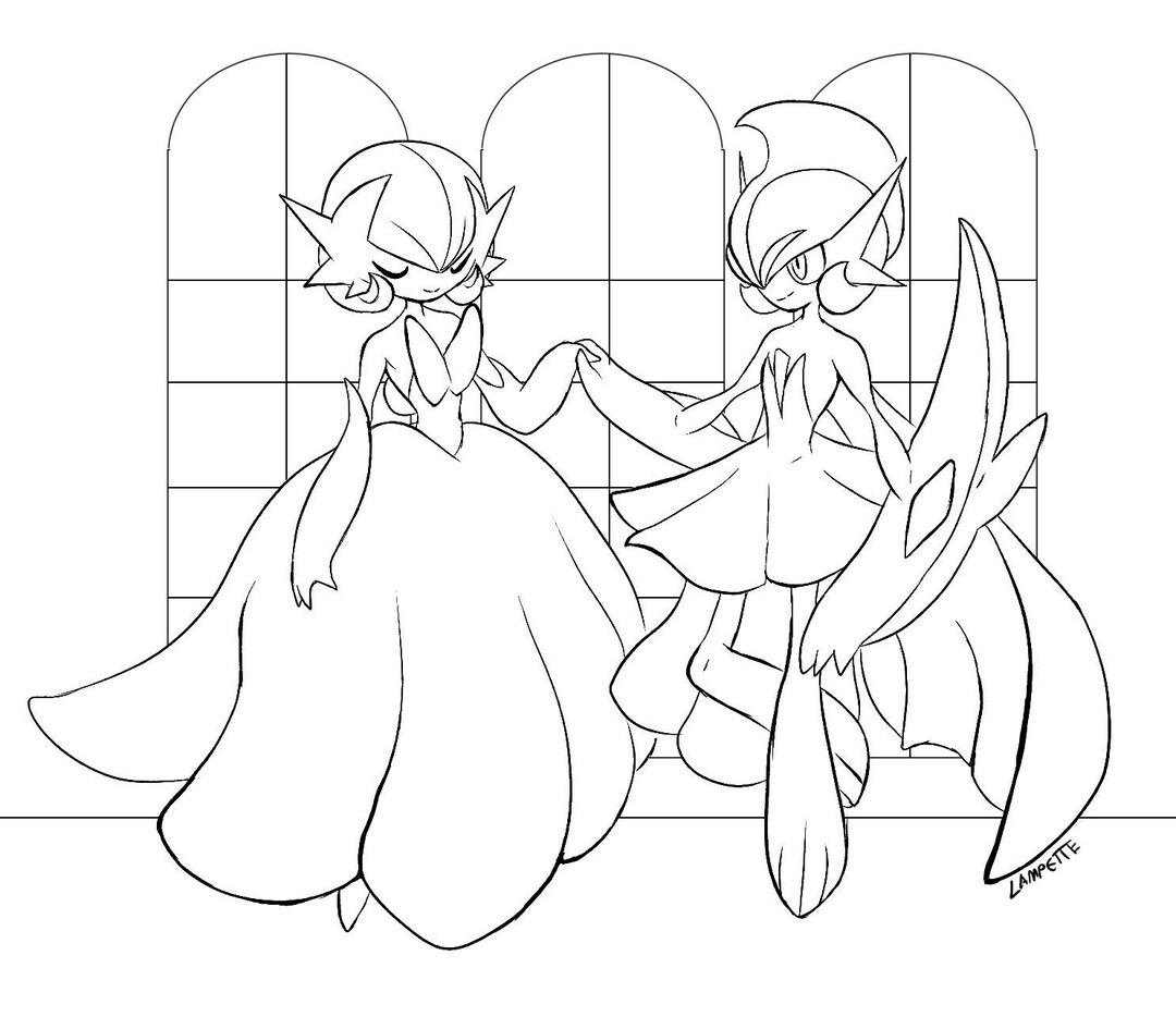 Get Exciting Pokemon Gardevoir Gallade Coloring Pages for Creative Fans