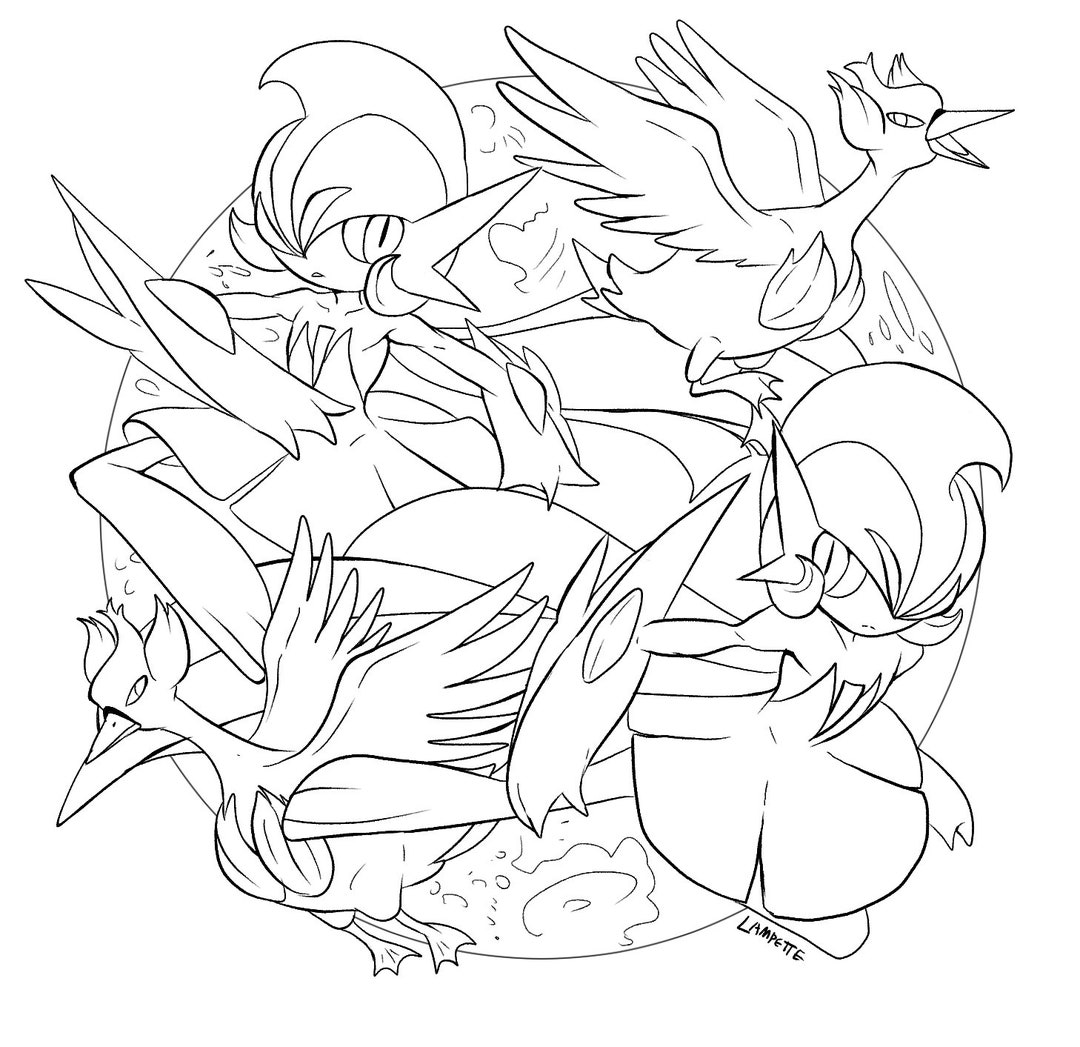 Legendary pokemon coloring pages articuno