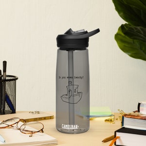 Do you even Benchy 3D printing Black font Sports water bottle