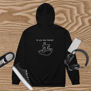 Do you even Benchy white font back print Unisex heavy blend zip hoodie