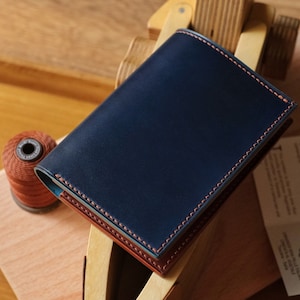 10Slot Shinki Hikaku Shell Cordovan Japanische Horsebutt Vertikale Brieftasche, Leder Vertikale Brieftasche, Einfache Brieftasche für Männer, Minimalistische Brieftasche
