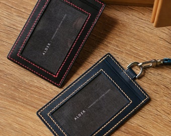 Tarjetero Buttero con cordón, tarjetero minimalista para hombre, tarjetero de cuero para mujer, tarjetero sencillo, tarjetero delgado