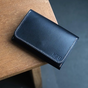 Buttero Leder Visitenkartenetui, Italienische Buttero Visitenkartenetui, Minimalistische Buttero Leder Brieftasche für Visitenkarten