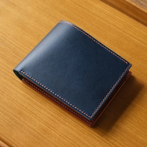Cartera clásica de dos tonos con firma en piel Buttero, cartera de piel italiana Buttero, piel curtida con vegetales