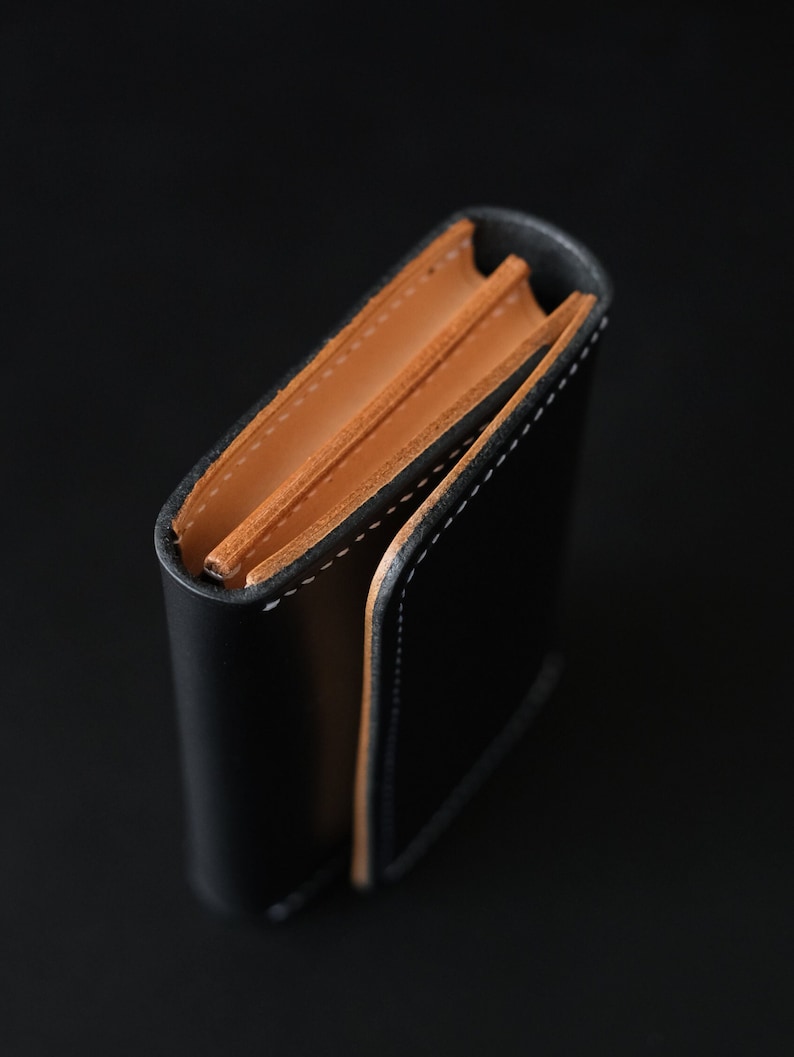 Leather Business Card Holder, Minimalist Card Holder For Men, Leather Card Holder For Women, Business Leather Card Case image 4
