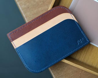 Two Way Buttero Leather Card Holder, Two Faced Design Card Holder, Sleek Card Holder Design, Unique Leather Card Holder