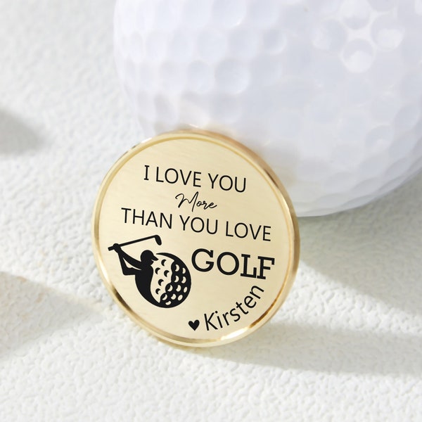 Personalized Golf Ball Marker Valentine's Day Gift Personalized Golf Gift Custom Golf Ball Marker Gift for Him Custom Name Golf Ball Marker