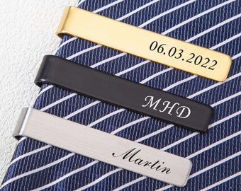 Personalized Tie Clip,Silver Tie Clip Custom Tie Bar,Name Tie Clip,Groomsmen Tie Bar,Engraved Tie Clip For Him,Tie Clip Mens,Gift for Dad