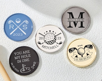 Personalized Golf Ball Marker Boyfriend Gift Coach Gifts for Dad Golf Gifts for Men Custom Golf Ball Marker,Engraved name golf Ball Marker