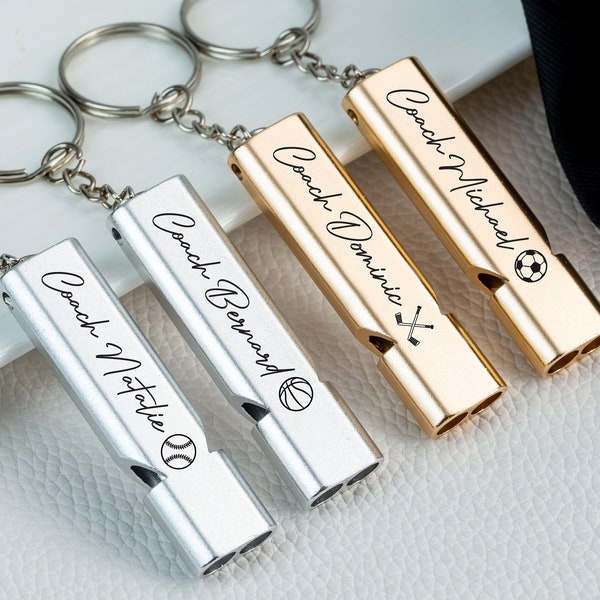 Personalized Whistle Keyring,Custom Engraved Keychain,Custom Coach Whistle,Working Whistle,Teacher Whistle,Sports Whistle,Best Coach Gifts