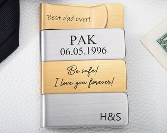 Personalized Money Clip,Gift for Him,Anniversary Gift,Custom Money Clip,Gift for Husband,Groomsmen Gift,Stainless Steel Engraved Money Clip