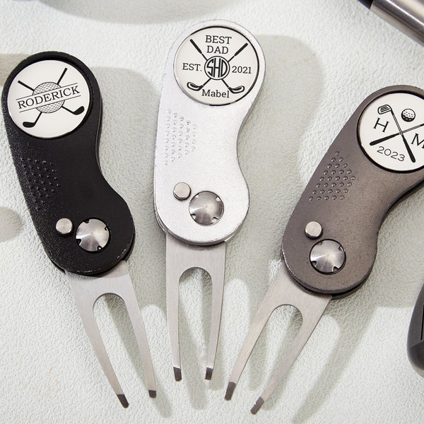 Gepersonaliseerde Divot Tool Golfcadeaus voor mannen Golf Ball Marker Gegraveerde Golf Divot Tool Gepersonaliseerde golfgeschenken voor hem Haar Custom Divot Tool