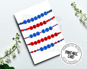 BEST Dad Ever Printable Greeting Card - 3 Sizes Included - Friendship Bracelet Theme