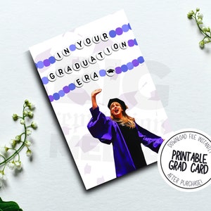 Graduation Era Swift druckbare Abschluss Karte, Klasse von 2025 2026 GRADUATEN, High School Abschluss, College Abschluss, sofortiger Download