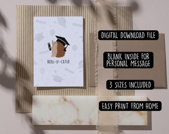 Hedgehog Graduation Card: Class of 2025 (Digital Download)