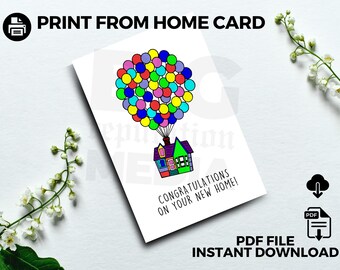 UP Movie Inspired New Home Card: Adventure Awaits (Digital Download)