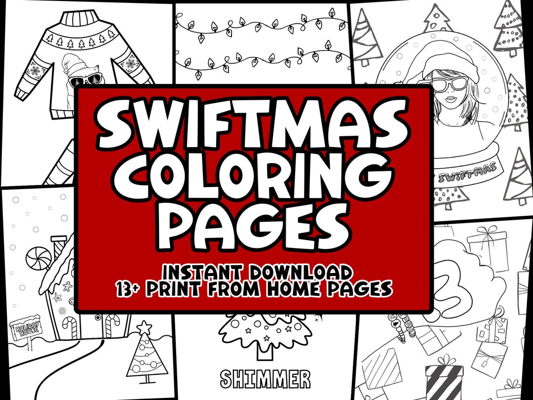 Taylor Swift Christmas Era Coloring Activity Pages, INSTANT Download