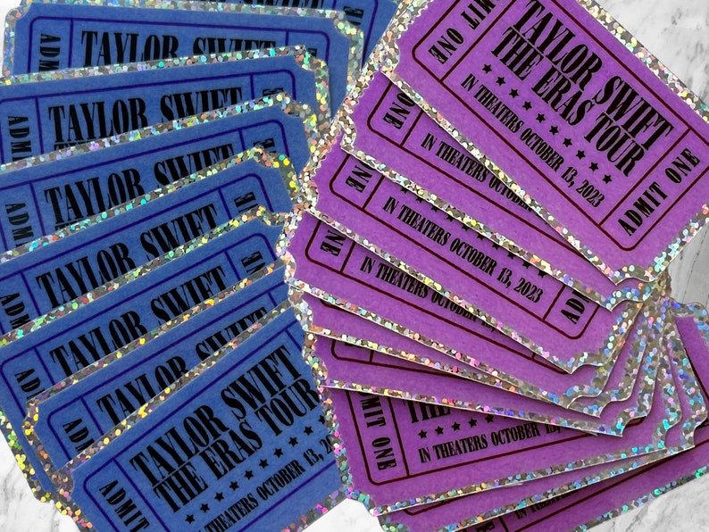Taylor Swift the Eras Tour Movie Ticket FINAL SALE Glitter Vinyl