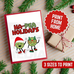 Diseño navideño divertido: impresión linda y única desde una tarjeta de felicitación navideña en casa - Regalo navideño - Descarga instantánea rápida + Impresión fácil
