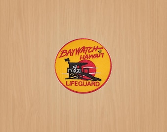 Movies patch, Baywatch Life Guard Yellow patch , Iron on patch, Embroidered patch for jackets, Easy Patch, Sew on patch 7cm