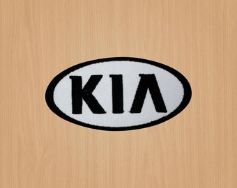 Patch auto, patch logo bianco, Iron on patch, Patch ricamata per giacche, Easy Patch, Cuci su patch 10x5cm